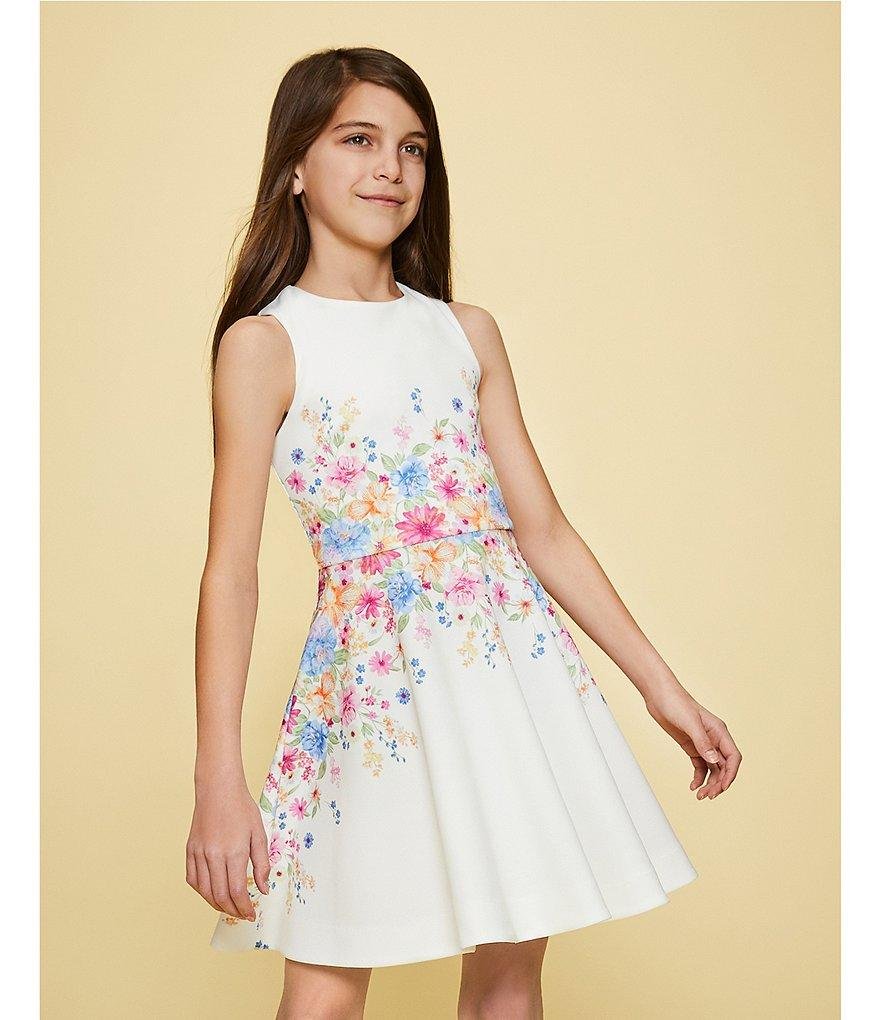 Girls Floral Fit & Flare Dress